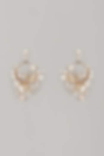 White Enameled Handcrafted Floral Dangler Earrings by THE BEAUTIFUL SECRET at Pernia's Pop Up Shop