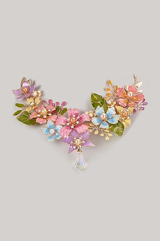 Multi-Colored Enameled Floral Necklace by THE BEAUTIFUL SECRET