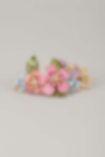 Gold Finish Multi-Colored Enameled Floral Bracelet by THE BEAUTIFUL SECRET at Pernia's Pop Up Shop