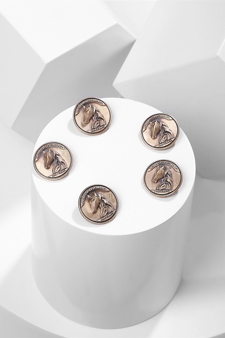 Antique Gold Finish Vintage Horse Buttons by Cosa Nostraa