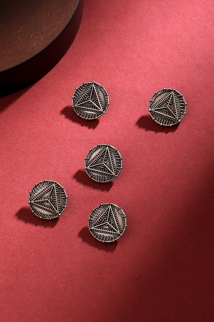 Antique Gold Bermuda Buttons (Set of 5) by Cosa Nostraa at Pernia's Pop Up Shop