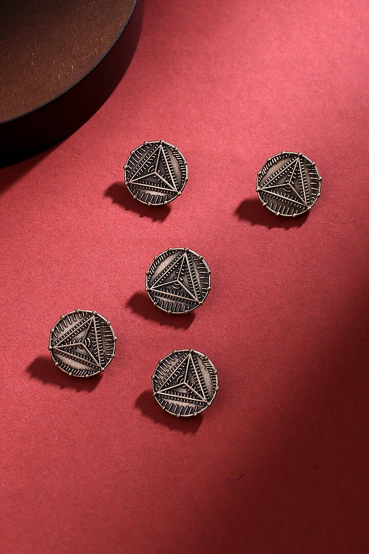 Antique Gold Bermuda Buttons (Set of 7) by Cosa Nostraa at Pernia's Pop Up Shop