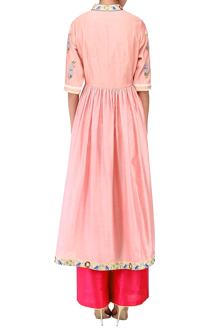 Icy Pink Pleated Kurta and Pants Set available only at Pernia's Pop Up Shop.