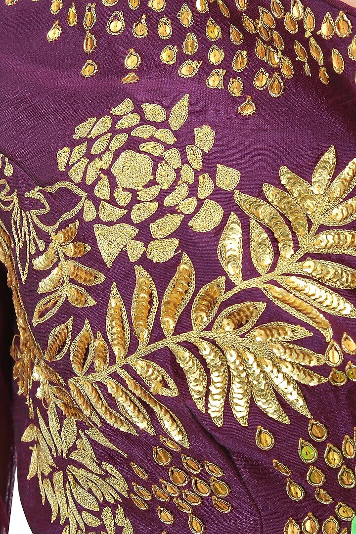 Wine Embroidered Anarkali Set available only at Pernia's Pop Up Shop.