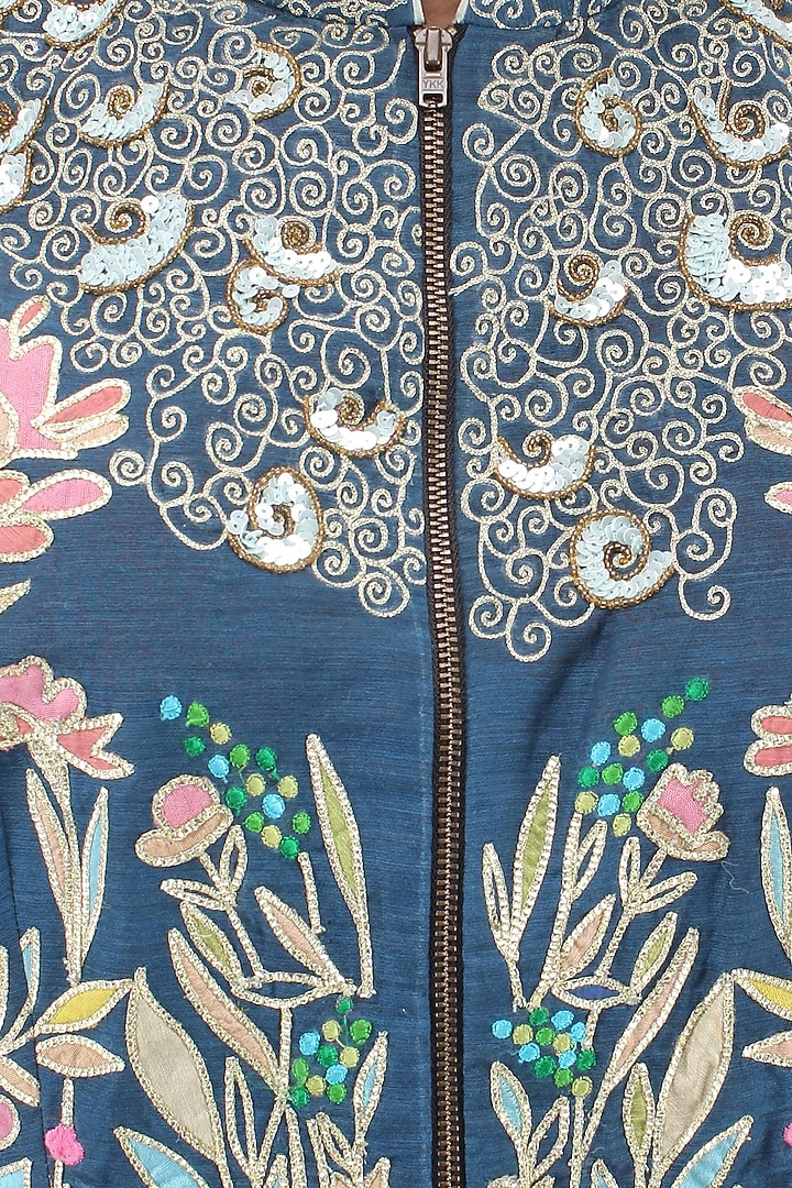 Navy Blue Embroidered Kalidaar Set available only at Pernia's Pop Up Shop.