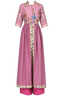 Onion Pink Pleated Kurta and Pants Set available only at Pernia's Pop ...