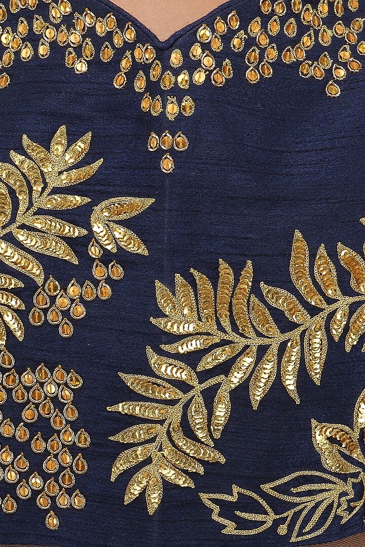 Navy Embroidered Anarkali Set available only at Pernia's Pop Up Shop.
