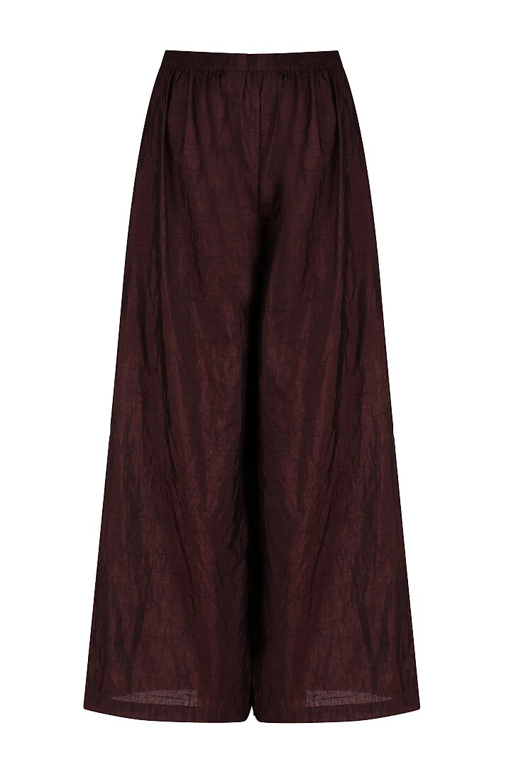 Chocolate brown embroidered anarkali and sharara set available only at Pernia's Pop Up Shop.