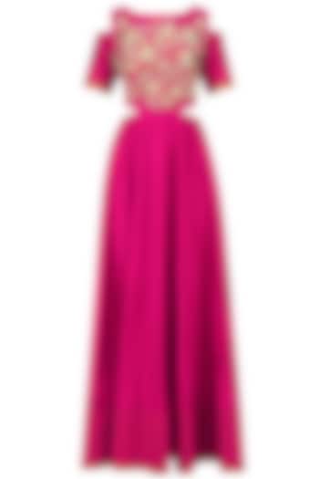 Pink anarkali gown and dupatta set available only at Pernia's Pop Up Shop.