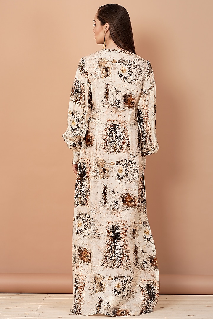 Brown & Beige Printed Tunic by Breathe By Aakanksha Singh at Pernia's Pop Up Shop