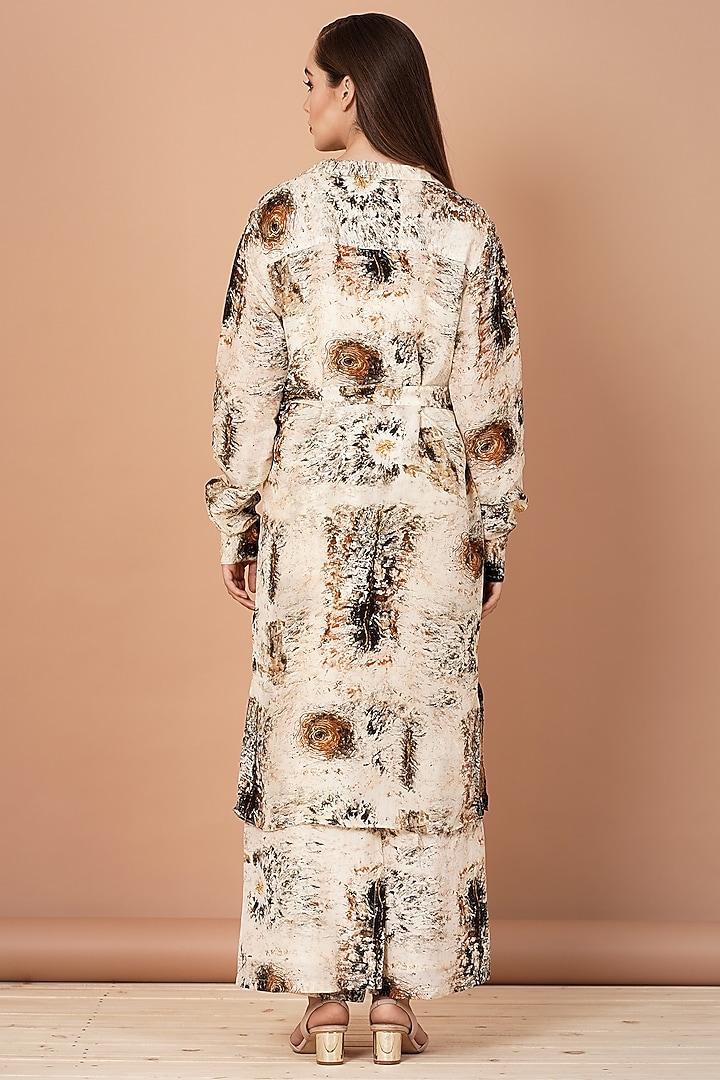 Beige & Brown Printed Tunic Set by Breathe By Aakanksha Singh at Pernia's Pop Up Shop