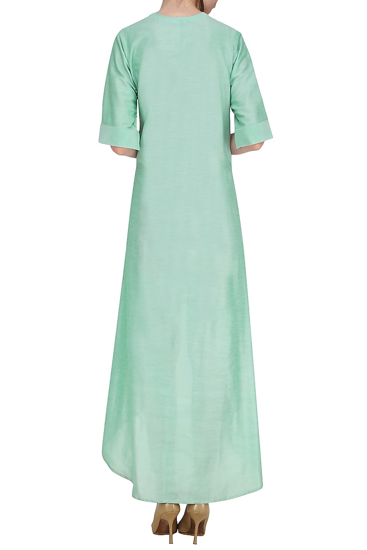 White high low hand thread work tunic available only at Pernia's Pop Up Shop.