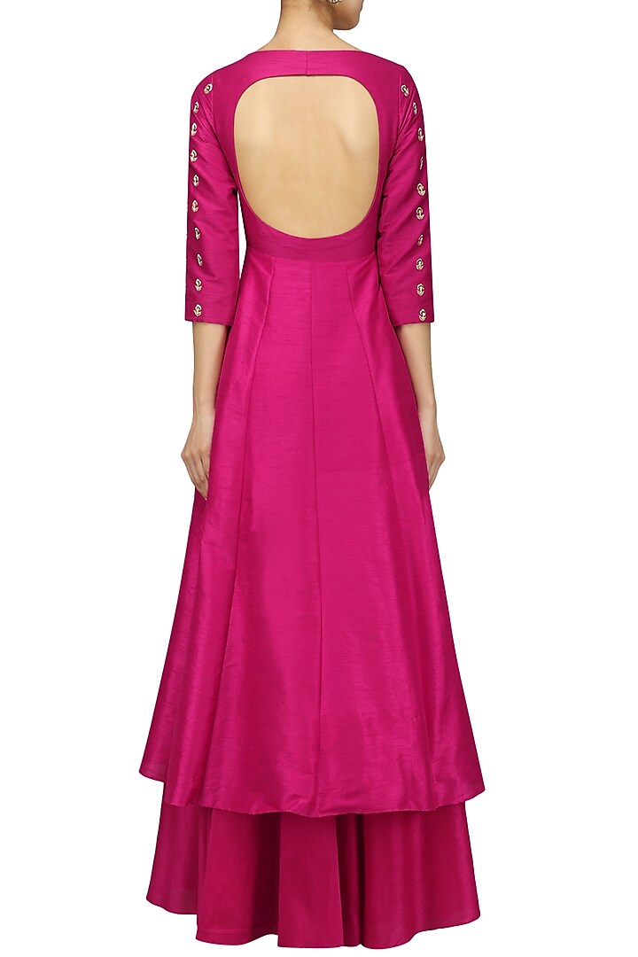 Fuschia embroidered kalidaar and skirt setavailable only at Pernia's Pop Up Shop.