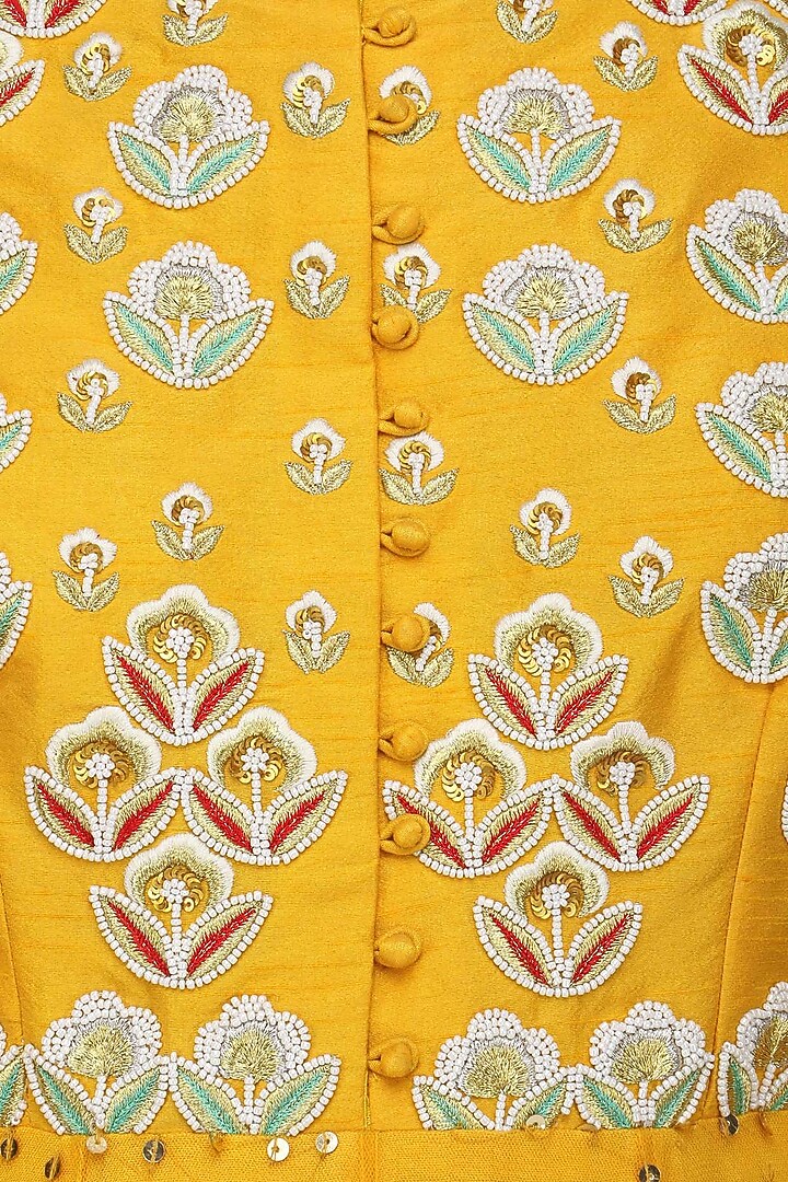 Yellow embroidered cold shoulder gown only at Pernia's Pop Up Shop.