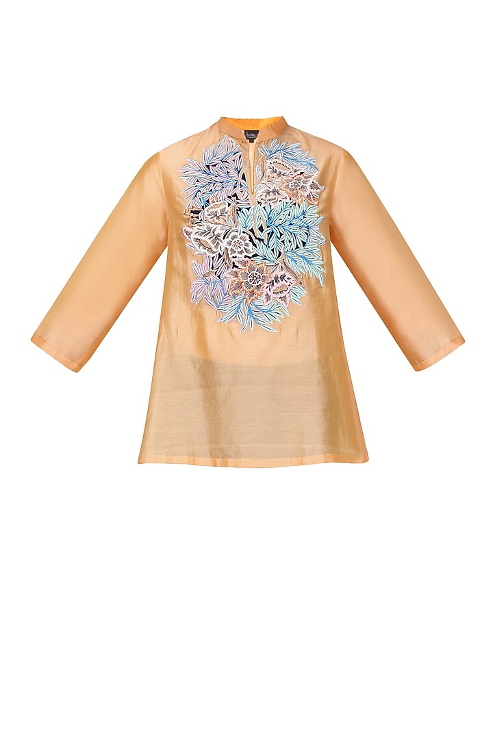 Peach floral embroidered tunic available only at Pernia's Pop Up Shop.