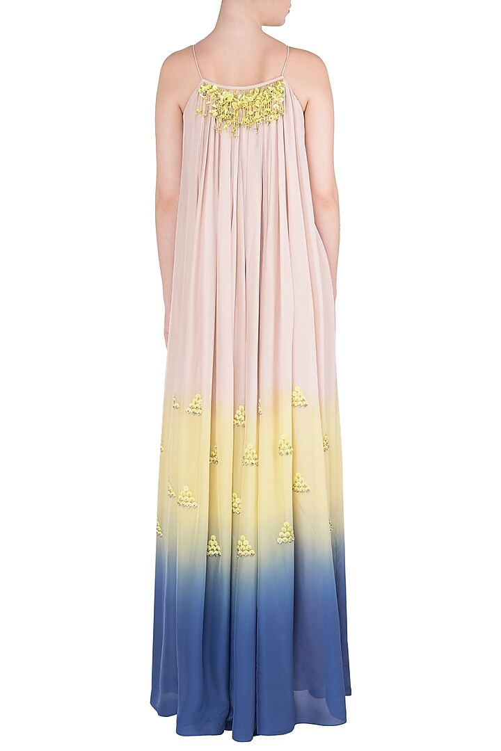 Multi-colour embroidered maxi dress available only at Pernia's Pop Up Shop.
