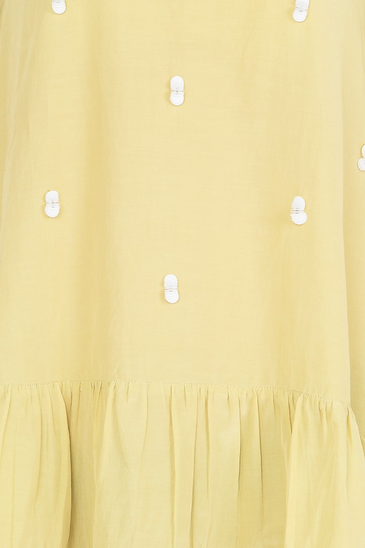 Iris yellow flared knee length dress available only at Pernia's Pop Up Shop.