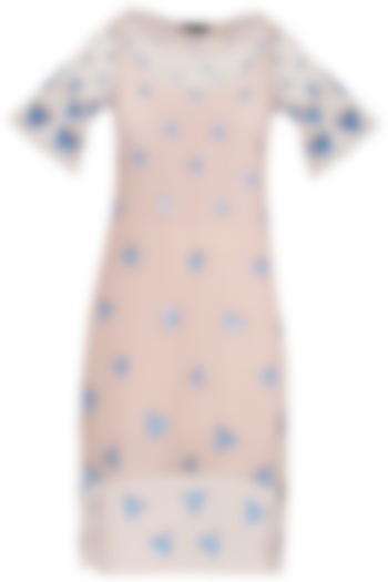 Beige Sequins Embellished Shift Dress by Babita Malkani