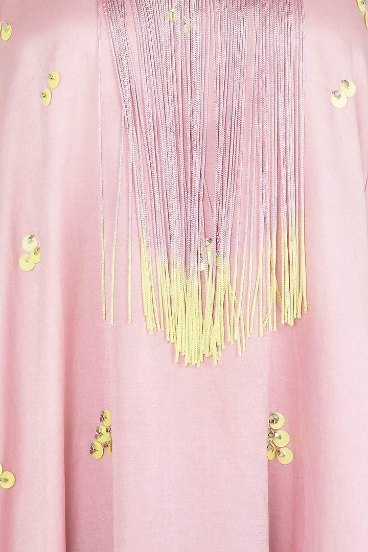Pink sequins embellished midi dress available only at Pernia's Pop Up Shop.