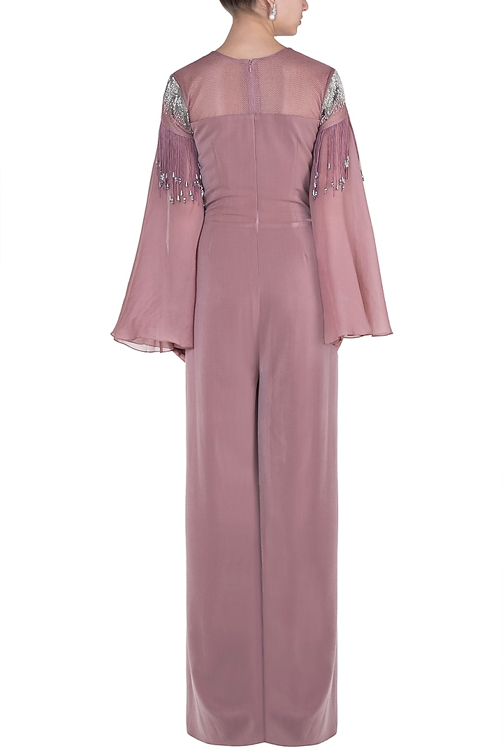 Pink bell sleeved jumpsuit available only at Pernia's Pop Up Shop.