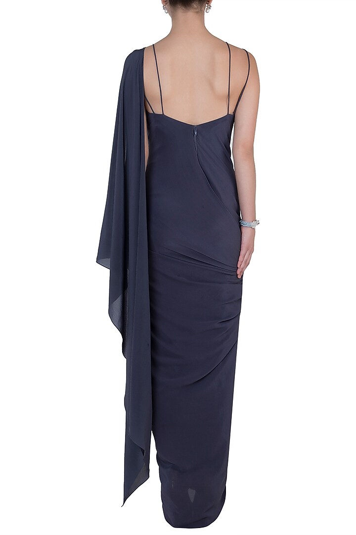 Blue gown saree available only at Pernia's Pop Up Shop.
