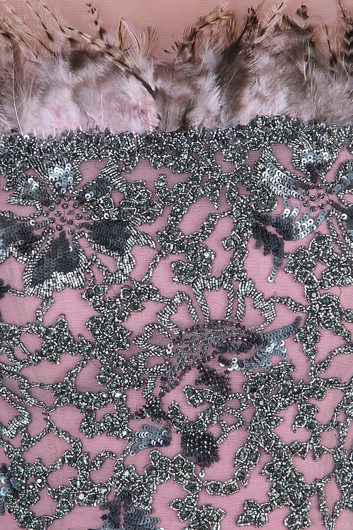 Baby pink blouse with lehenga skirt available only at Pernia's Pop Up Shop.