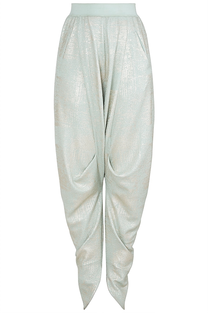 Green embroidered shirt kurta with pants by Babita Malkani at Pernia's Pop Up Shop