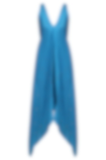 Blue Studs Asymmetrical Boho Dress by Babita Malkani