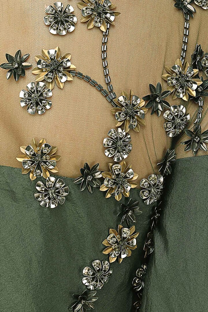 Seaweed flared embroidered dress available only at Pernia's Pop Up Shop.