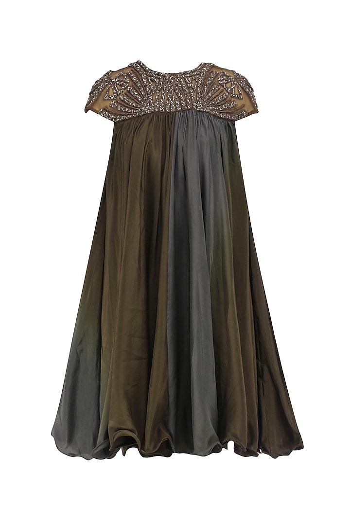Mocha brown ombre embroidered dress available only at Pernia's Pop Up Shop.