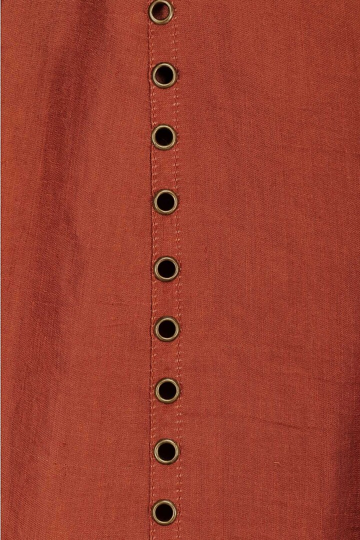 Rust orange crop top and cowl pants set available only at Pernia's Pop Up Shop.