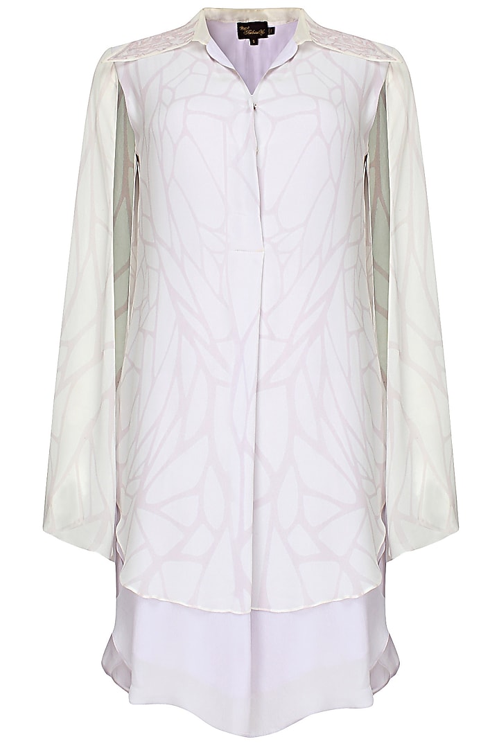 Lilac Double Layer Digitally Printed Shirt Dress by Babita Malkani
