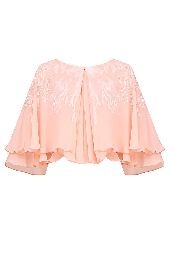 Echo and white anchor thread embroidery layered cape available only at Pernia's Pop Up Shop.