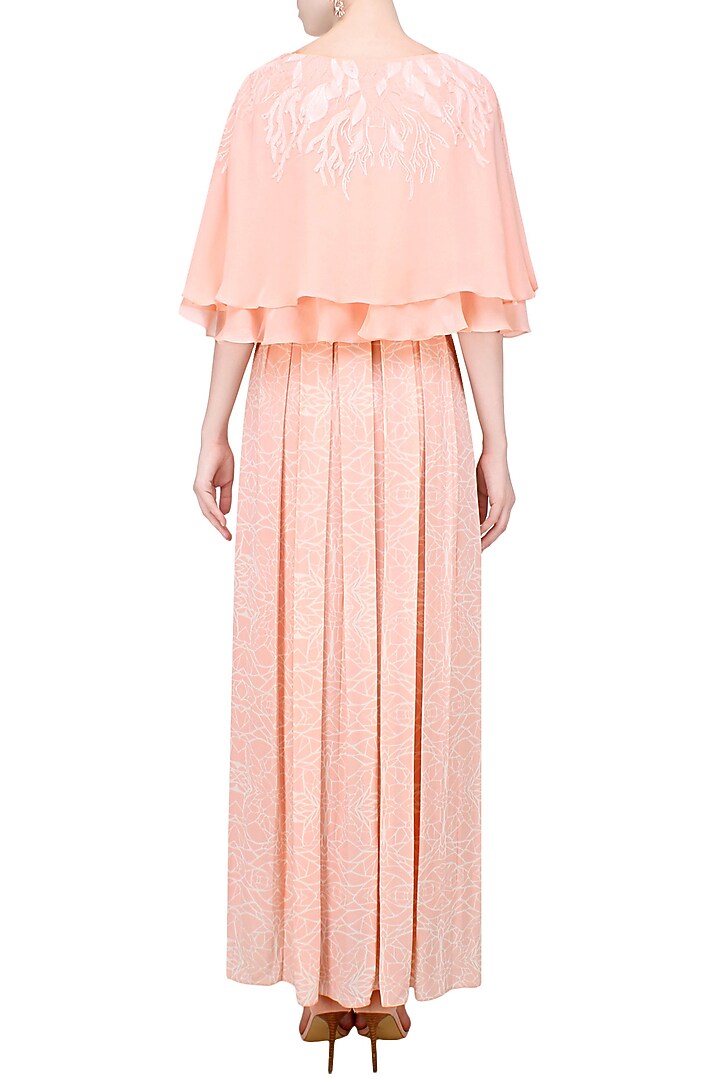 Echo and white anchor thread embroidery layered cape available only at Pernia's Pop Up Shop.
