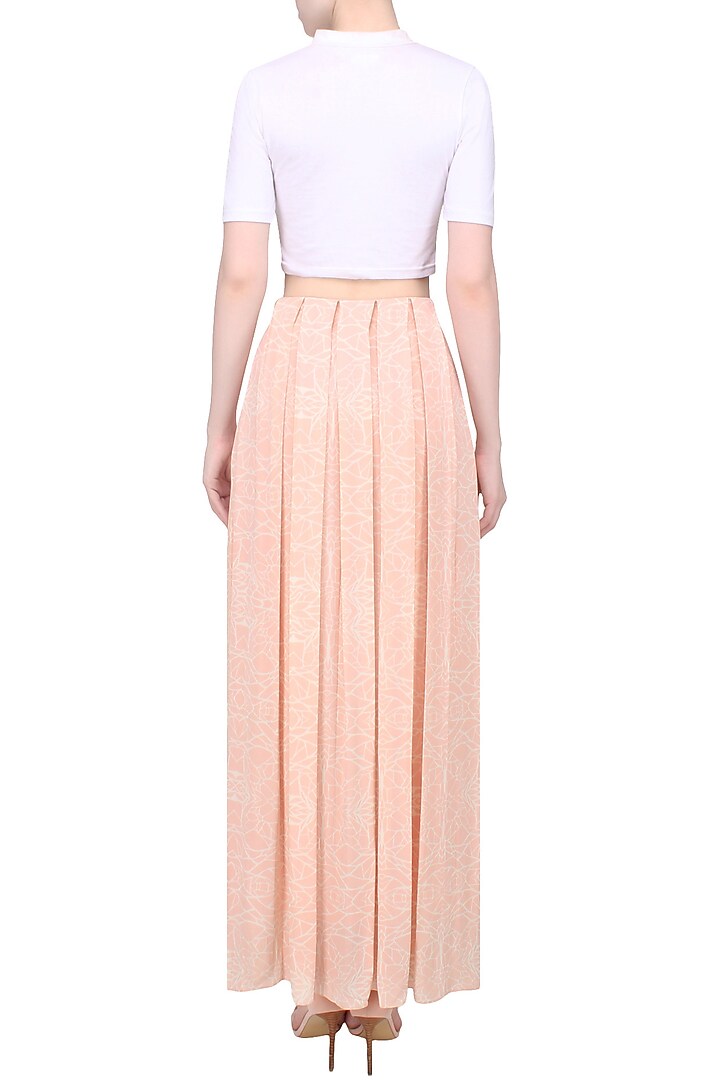 Echo-white sprinted box pleated skirt available only at Pernia's Pop Up Shop.