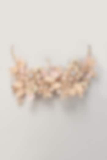 Gold Finish Beaded Handcrafted Floral Choker Necklace by THE BEAUTIFUL SECRET at Pernia's Pop Up Shop