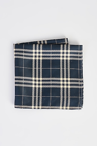 Charcoal Grey Satin Printed Pocket Square by Bubber Couture