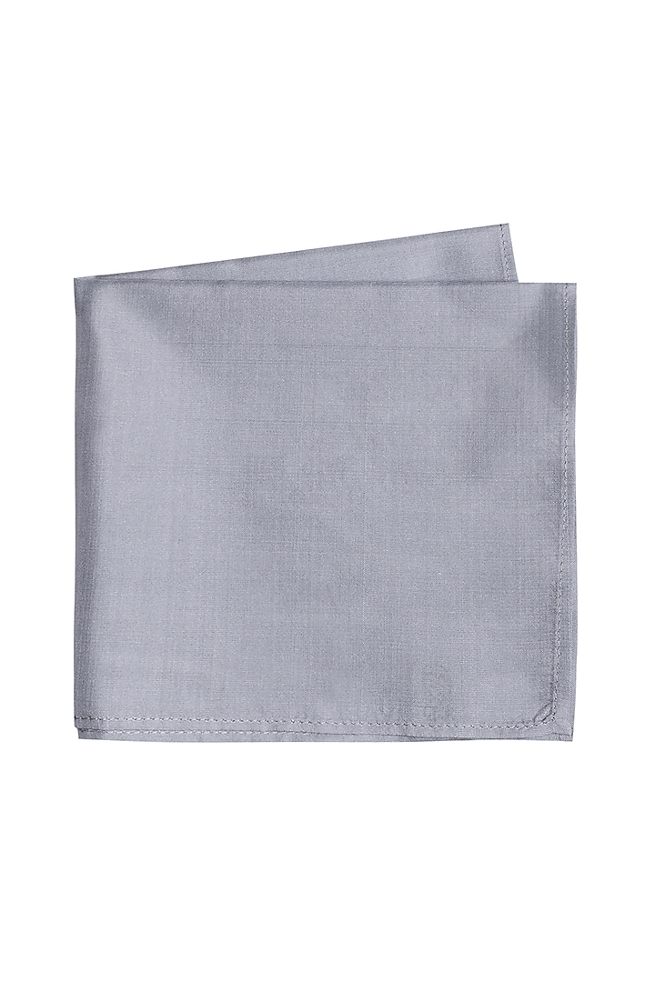 Grey Silk Pocket Square by Bubber Couture