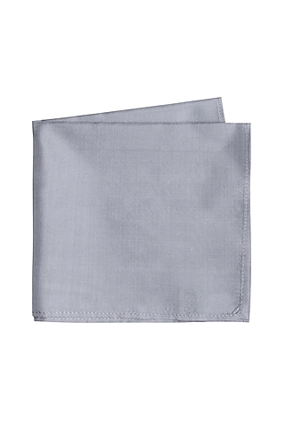 Grey Silk Pocket Square by Bubber Couture