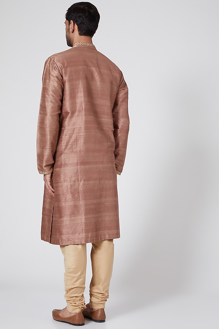 Blush Pink Embroidered Kurta Set by Bubber Couture at Pernia's Pop Up Shop