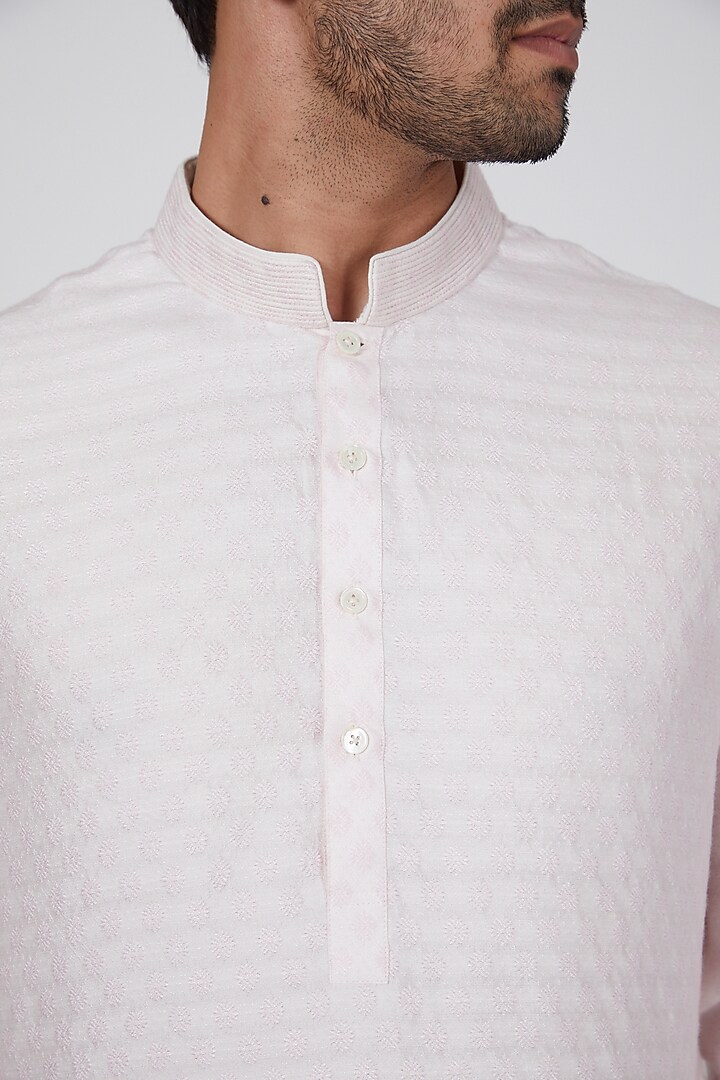 Baby Pink Short Kurta Set by Bubber Couture at Pernia's Pop Up Shop