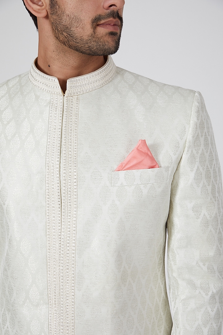 Off White Groom Sherwani With Thread Work by Bubber Couture at Pernia's Pop Up Shop