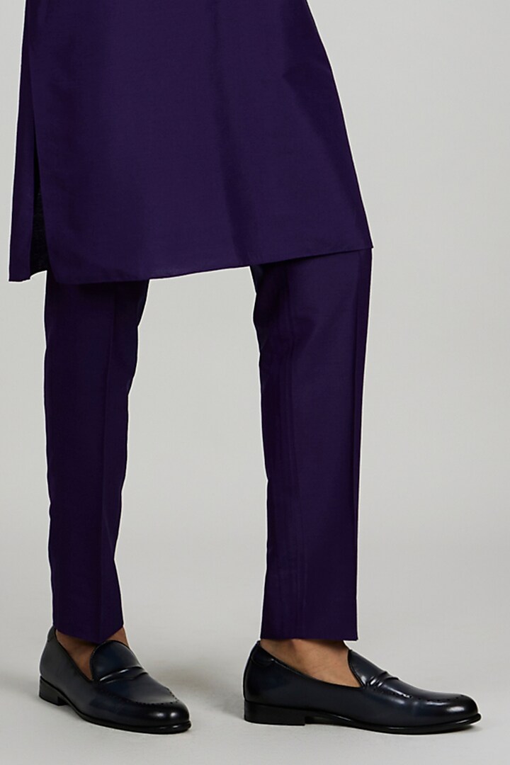 Indigo Blue Cotton Silk Patola Printed Kurta Set by Bubber Couture at Pernia's Pop Up Shop