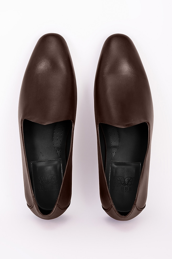 Brown Italian Leather Mojris by Bubber Couture at Pernia's Pop Up Shop
