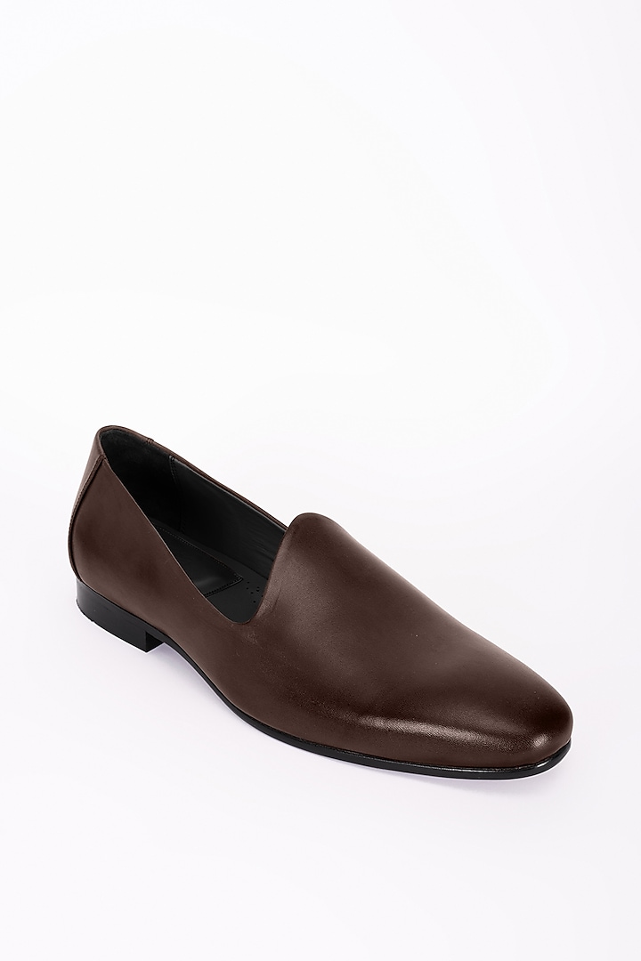 Brown Italian Leather Mojris by Bubber Couture at Pernia's Pop Up Shop