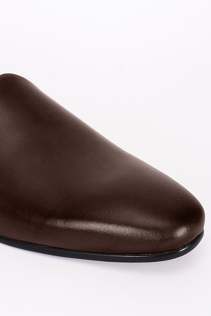 Brown Italian Leather Mojris by Bubber Couture at Pernia's Pop Up Shop