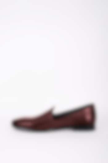 Burgundy Italian Leather Mojris by Bubber Couture
