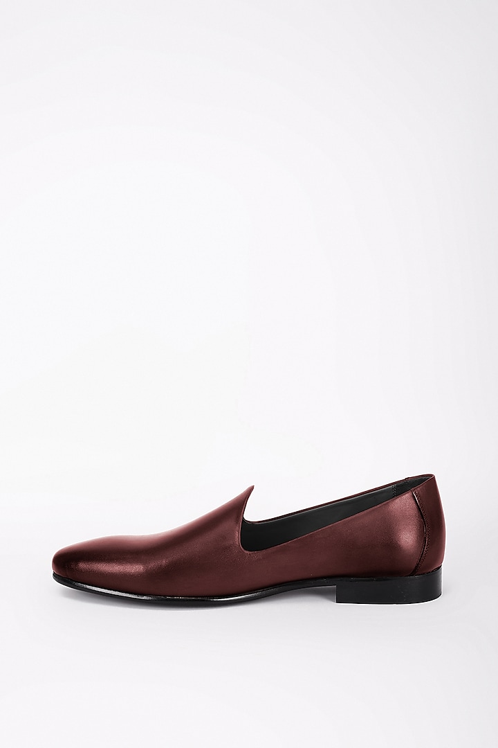 Burgundy Italian Leather Mojris by Bubber Couture
