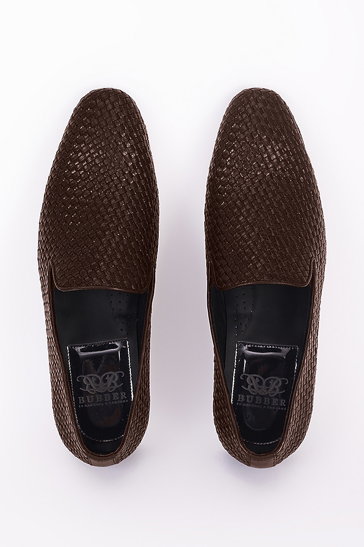 Brown Italian Leather Moccasins by Bubber Couture at Pernia's Pop Up Shop