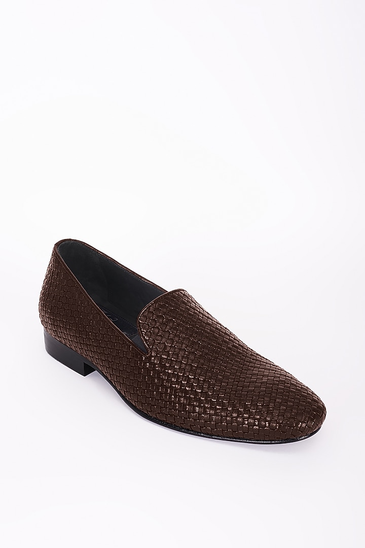 Brown Italian Leather Moccasins by Bubber Couture at Pernia's Pop Up Shop